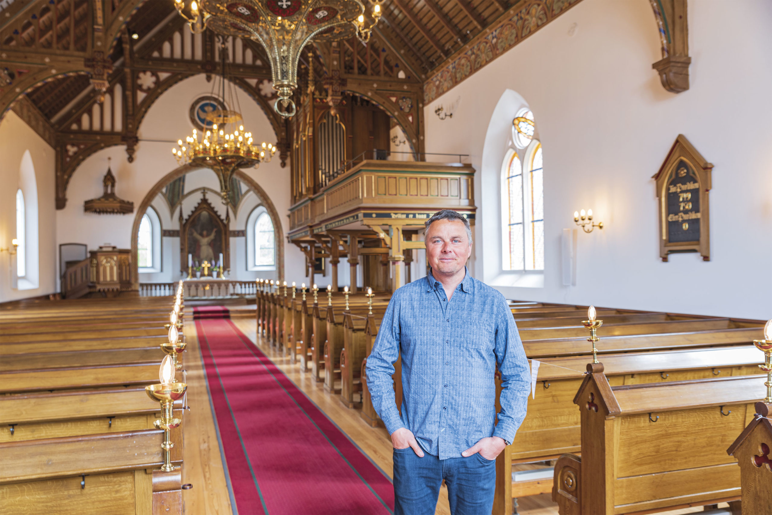 Jens Bach Pedersen i Drag­ør Kirke. Foto: Thomas Mose.