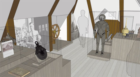 Visualisering af den nye udstilling på Dragør Museum. Foto: Museum Amager.