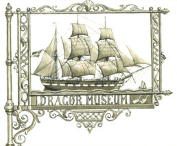 Dragør Museumsforenings logo fra stiftelsesåret 1930, tegnet af Christian Mølsted.