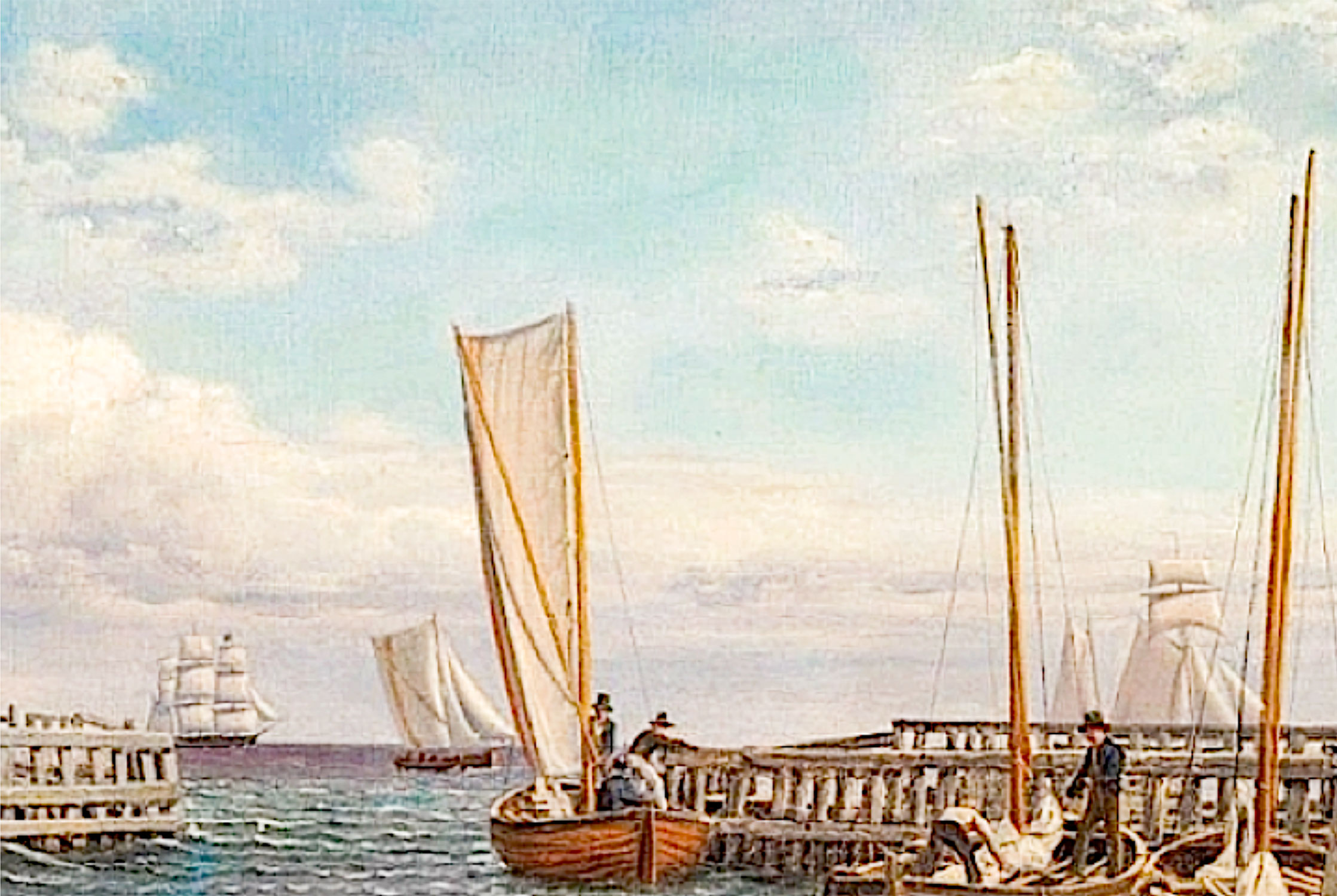 C. W. Eckersbergs maleri af lodsbåde og lodser i Dragørs Havn malet i 1830 er udstillet på Dragør Museum.