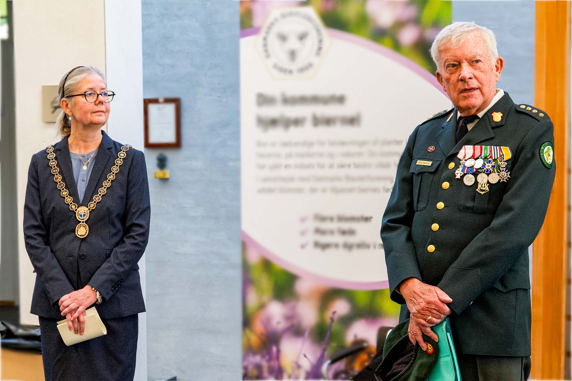 Både borgmester Helle Barth og Claus Arboe-Rasmussen fra Lokalprojektgruppe Drag­ør talte under fejringen af flagdagen. Foto: TorbenStender.