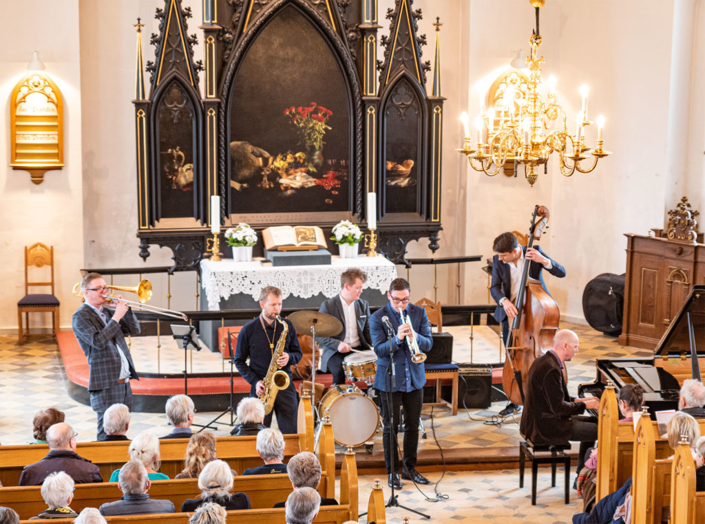 Fastelavnsjazz mandag den 24. februar med Jack Street i Store Magleby Kirke. Foto: Thomas Mose.