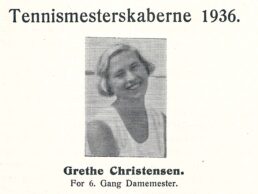 Grethe Christensen i Drag­ør Boldklubs klubblad fra 1936.
