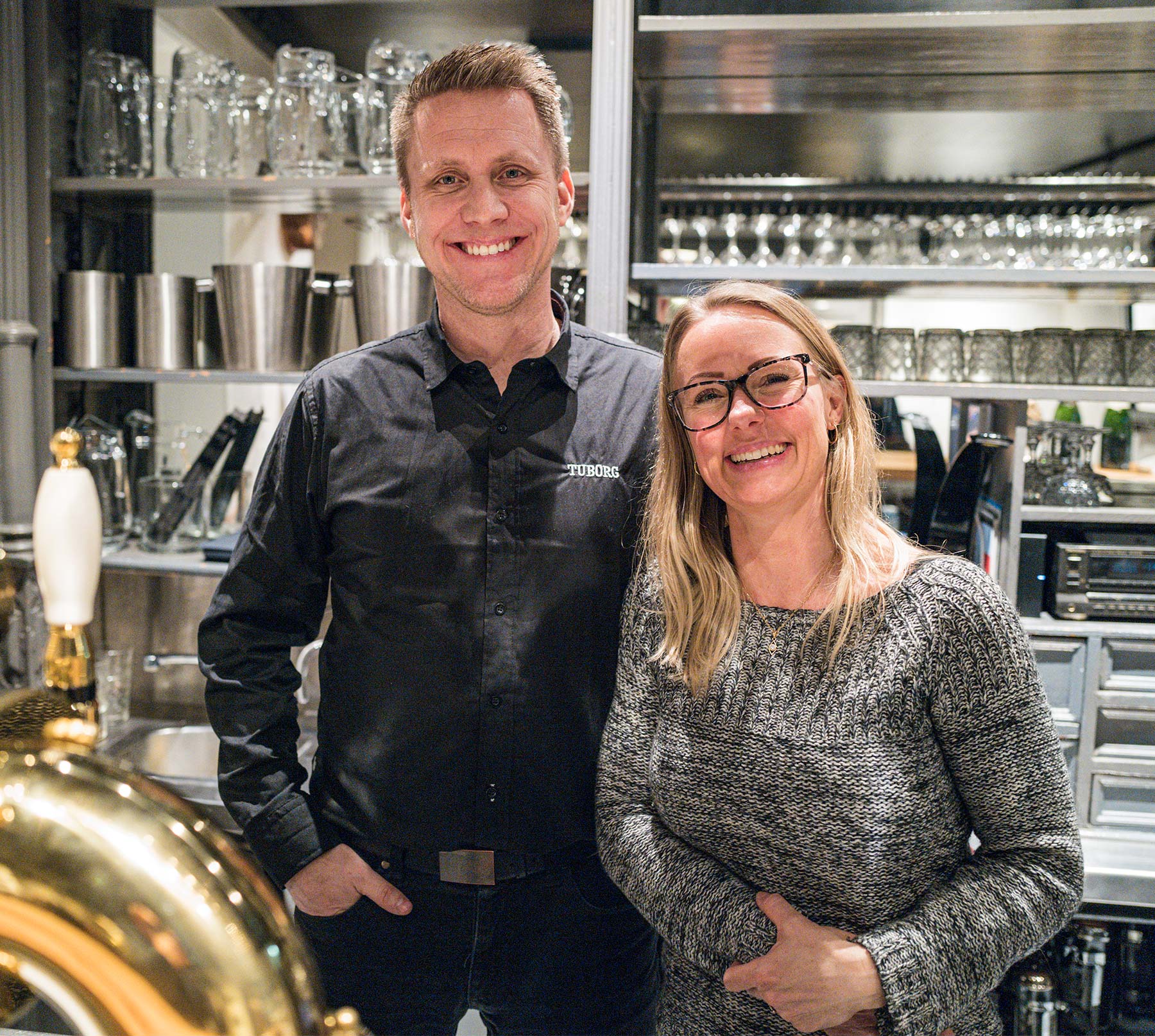 Det nye værtspar på Restaurant Beghuset, Linea og Lars Olsen. Foto: TorbenStender.