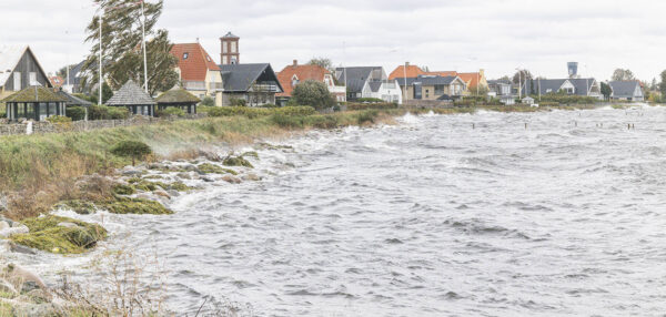 Under stormen i efteråret 2023 bliver diget på Nordstranden beskadiget. Arkivfoto: TorbenStender.