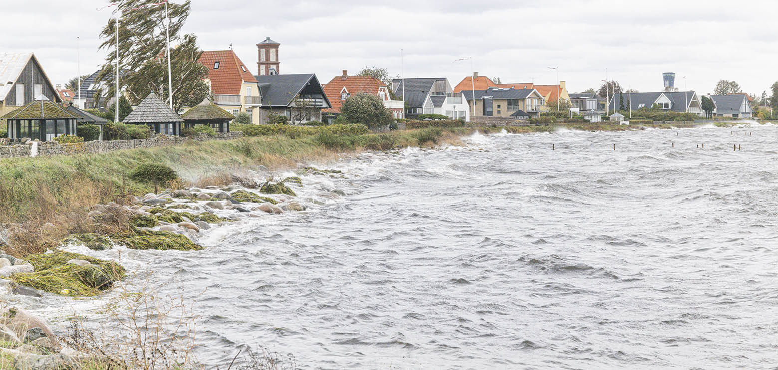 Under stormen i efteråret 2023 bliver diget på Nordstranden beskadiget. Arkivfoto: TorbenStender.