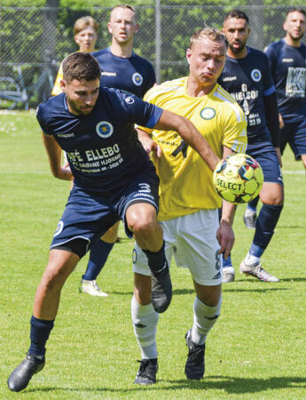 Tobias Riber har nu scoret to mål i den gule DB-trøje. Foto: Henrik Rosschou.