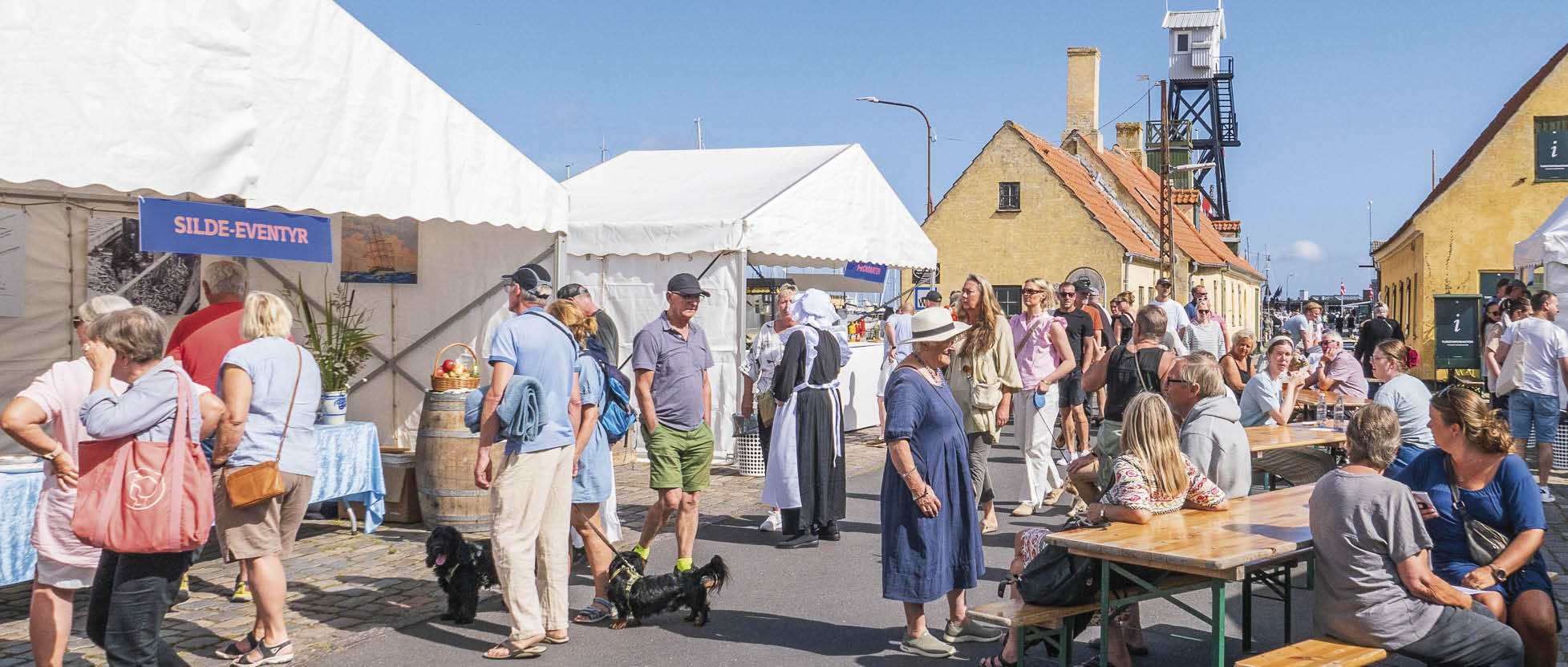 Mange benytter lørdagens gode vejr til at gå på historisk opdagelse til Skipperbyens Dag på Dragør Havn – læs om Skipperbyens Dag på side 6. Foto: TorbenStender.